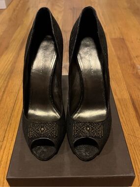 Elie Tahari Brown Peep Toe Heels